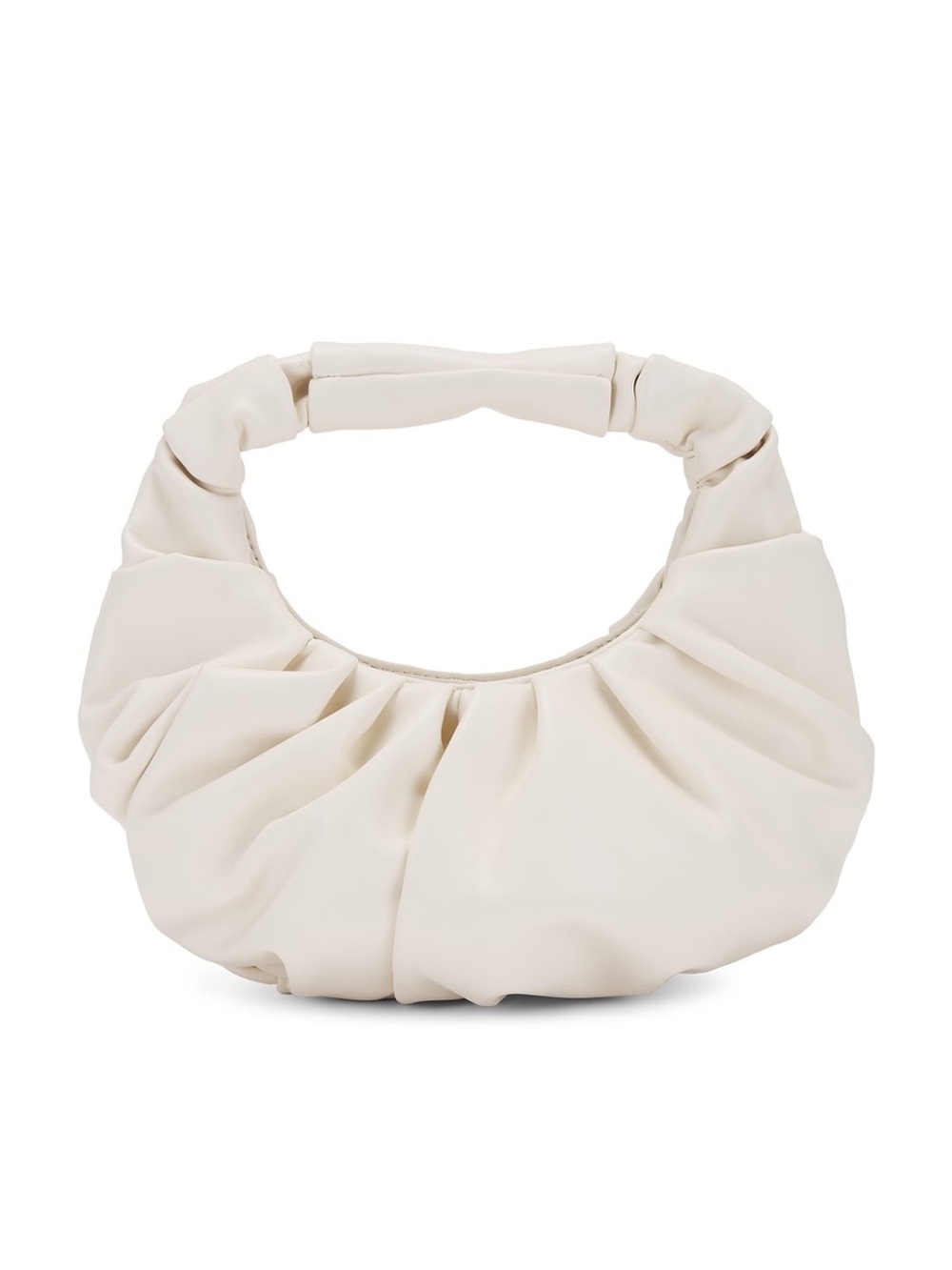 8 Other Reasons Ivory Ruched Hobo Shoulder Bag